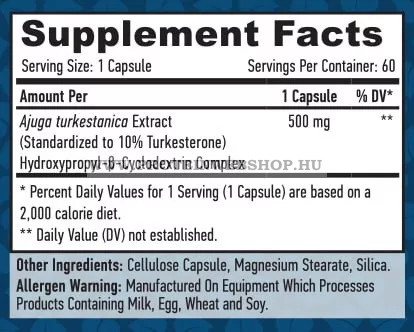 Haya Labs Turkesterone 500mg 60 kapszula