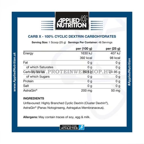 Applied Nutrition - CARB X 1,2kg - UNFLAVOURED cluster Dextrin®