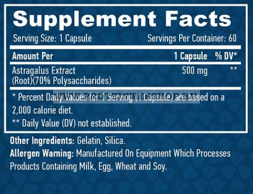 Haya Labs - Astragalus 500 mg 60 kapszula
