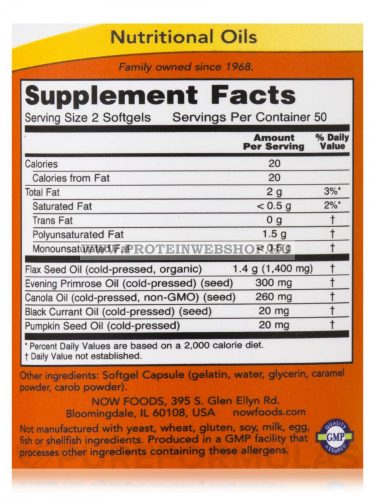 Now Foods Omega 3 - 6 - 9 100 gélkapszula 