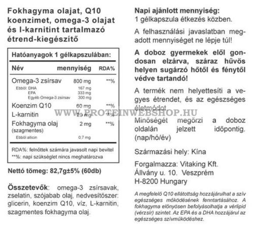 VitaKing Cardiolic Formula 60 gélkapszula 