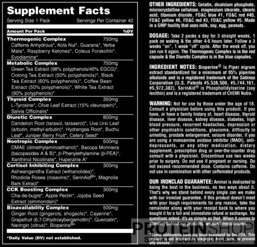 Universal Nutrition Animal Cuts 42 csomag 