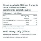 VitaKing - Vitamin C-1000 mg Citrus Bioflavonoid Acerola Rose Hips - 200 tabletta