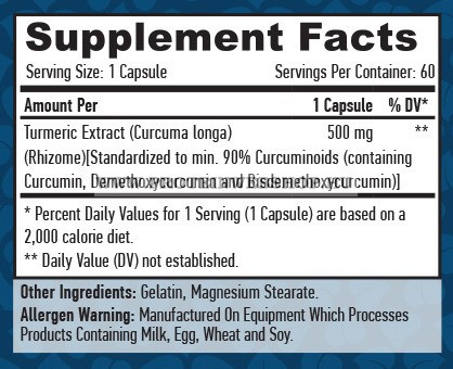 Haya Labs Curcumin Turmeric Extract 500mg 60 tabletta 