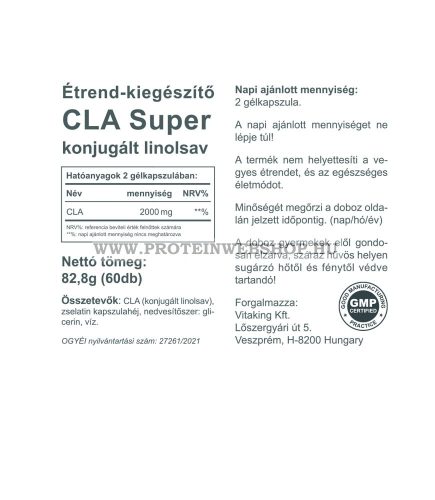 Vitaking CLA Super 2000 mg 60 gélkapszula 