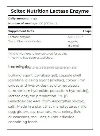 Scitec Nutrition Lactase Enzyme 100 kapszula 