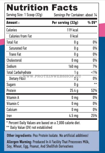 HAYA Labs 100% All Natural Pea Protein Isolate / 454 g