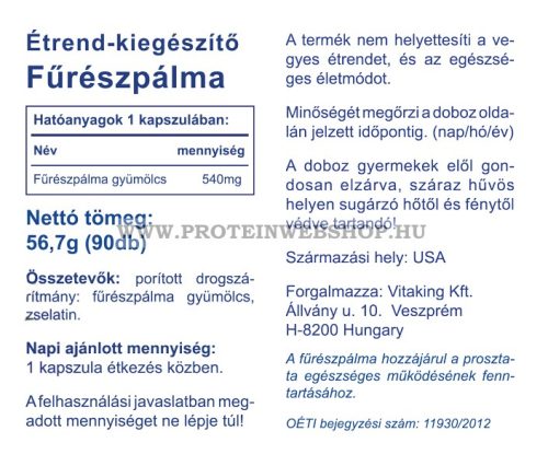 VitaKing Saw Palmetto 540mg 90 kapszula ( Fűrészpálma kivonat )