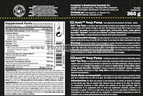 Amix Nutrition - Amix™ Black Line Yeep Pump No Caff 360g 