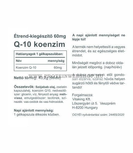 Vitaking Coenzyme Q10 60mg 60 gélkapszula