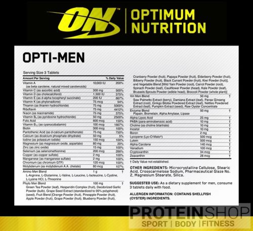 Optimum Nutrition Opti-Men 90 tabletta